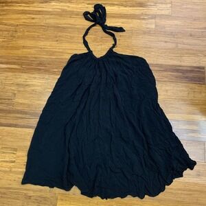 Elan‎ Black Halter Top Womens Size Medium Swim Cover-up Sleeveless Casual Rayon